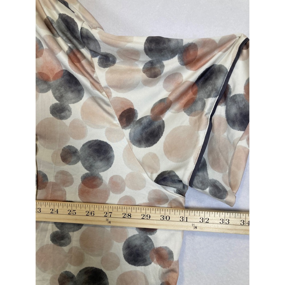 Disney Pajama Top Womens 3X Beige Mickey Mouse Watercolor Polka‎ Dot Button Up - Picture 6 of 9